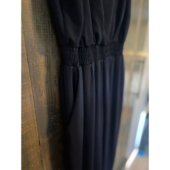 Lola Grace Navy Blue Spaghetti Strap Jumpsuit Wide Leg Elastic Waist Casual F38 - Picture 6 of 9